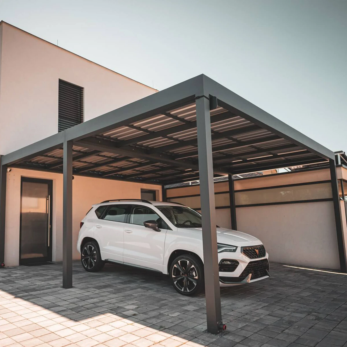 Constepo, přístřešek pro auto, carport, trapézová krytina